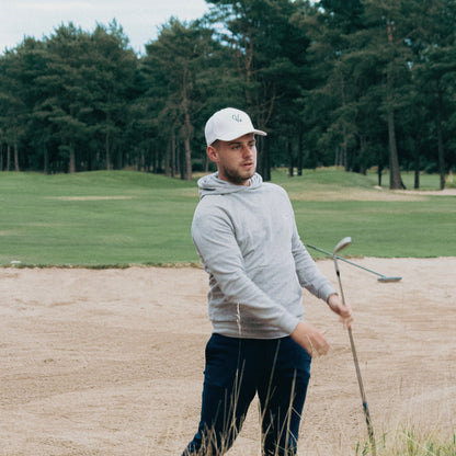 Grey Mens Golf Hoodie, in bunker shot