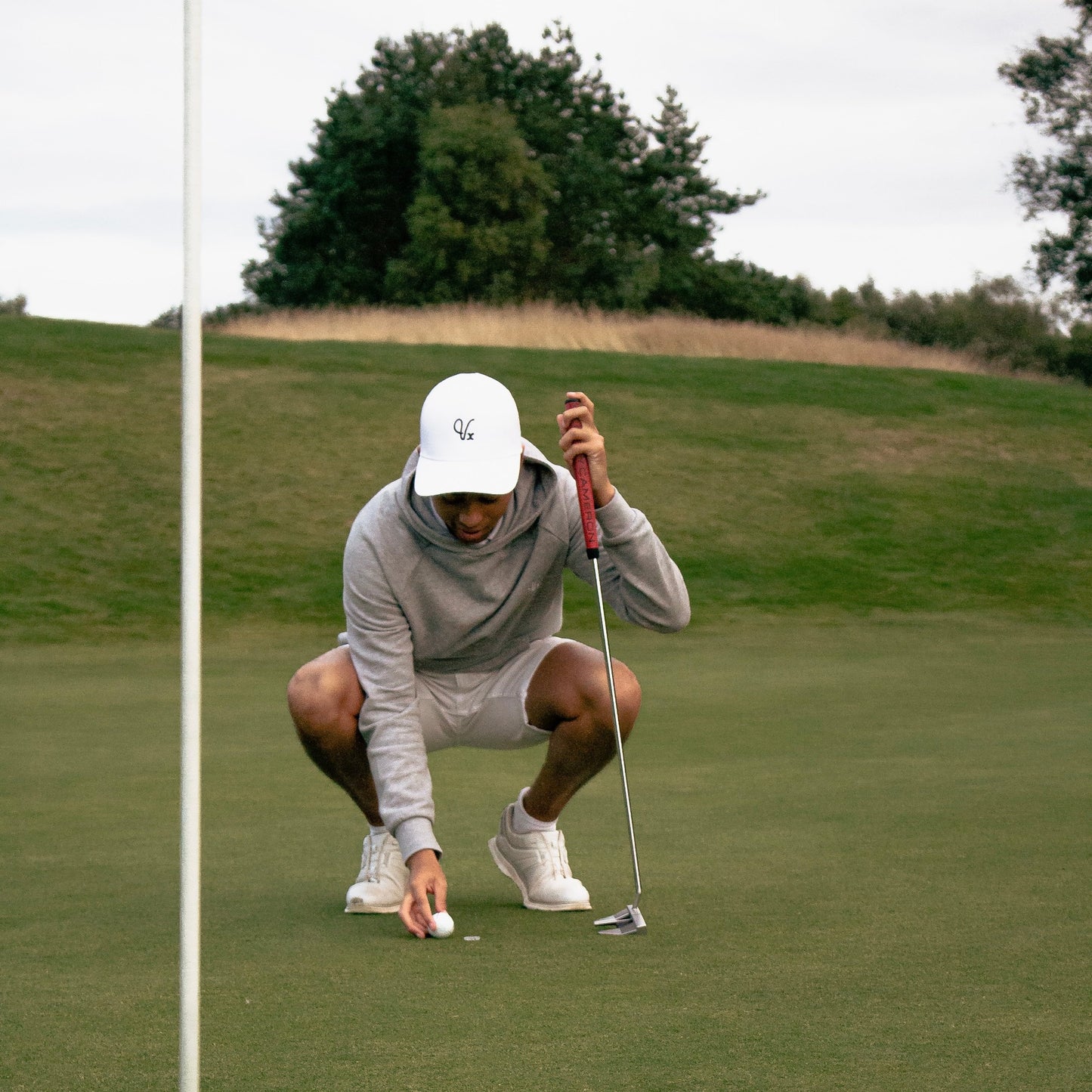 Vintxge White Golf Cap, on green